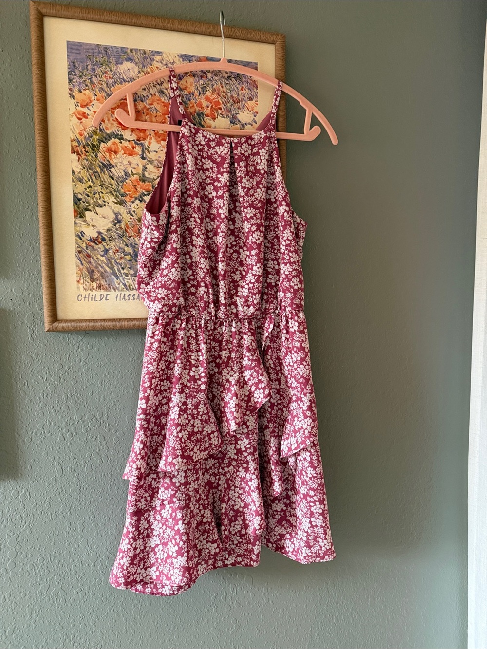 Iz Byer Rose Pink Floral Ruffle Sundress